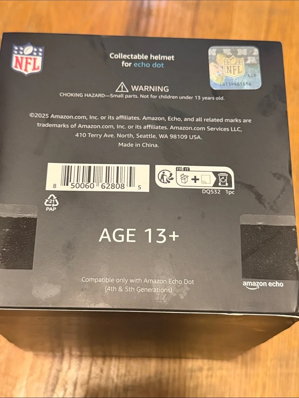 Echo Dot Collectable Helmet limited edition Cincinnati bengals nfl for echo dot